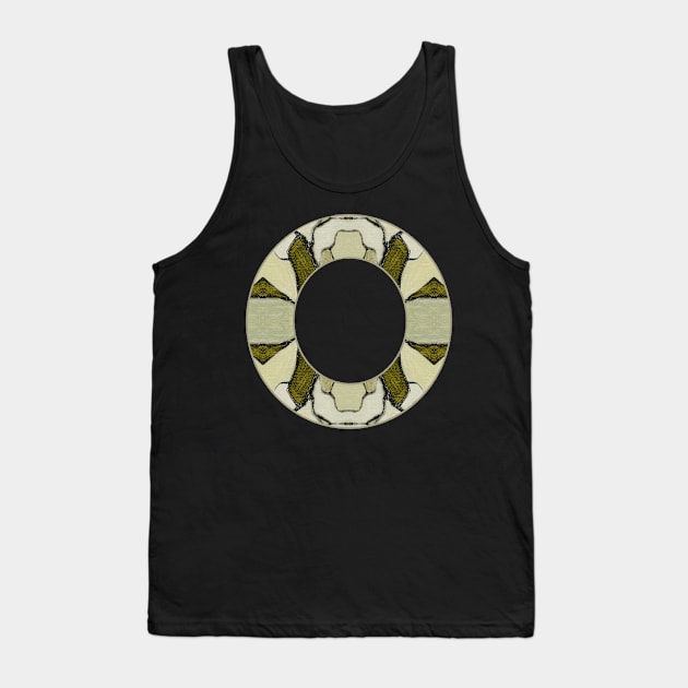 Letter O Monogram Initial Olive Green Pearl White Aesthetic Abstract Pattern Painting On Canvas Tank Top by Go Abstract Art